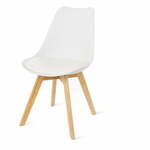 Komplet 2 belih stolov z bukovimi nogami Bonami Essentials Retro