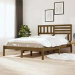 Greatstore Okvir za posteljo, medeno rjava, masivni borov les, 120x190 cm