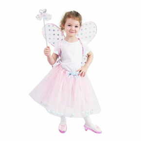 WEBHIDDENBRAND Otroški tutu krilo roza pravljični kostum s svetlečimi krili e-paket