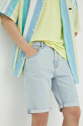 Jeans kratke hlače Lee moški - modra. Kratke hlače iz kolekcije Lee. Model izdelan iz jeansa. Model iz izjemno udobne tkanine z visoko vsebnostjo bombaža.