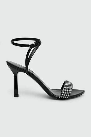 Usnjeni sandali HUGO Katniss Sandal 90 črna barva