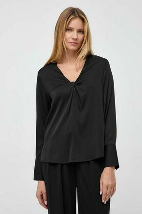 Svilena bluza BOSS črna barva - črna. Bluza iz kolekcije BOSS