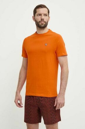 Bombažna pižama Guess oranžna barva