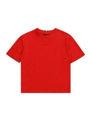Otroška bombažna kratka majica Tommy Hilfiger rdeča barva - rdeča. Otroške lahkotna kratka majica iz kolekcije Tommy Hilfiger