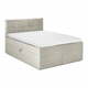 Bež žametna postelja Mazzini Beds Mimicry, 160 x 200 cm