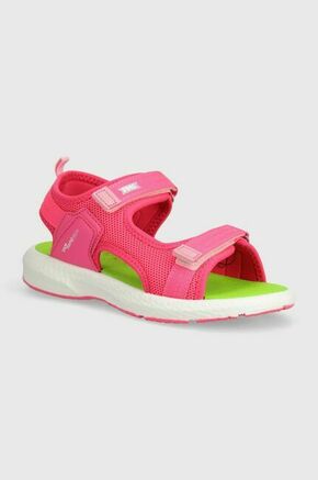 Otroški sandali Primigi roza barva - roza. Otroški sandali iz kolekcije Primigi. Model je izdelan iz kombinacije tekstilnega materiala in ekološkega usnja. Model z mehkim