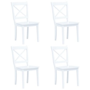 VidaXL Jedilni stoli 4 kosi beli trdni kavčukovec