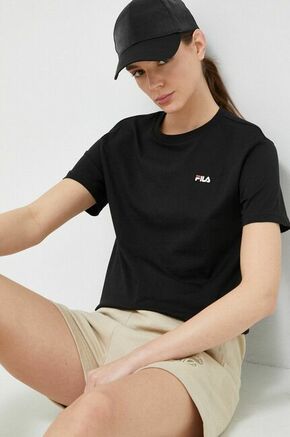 Bombažna kratka majica Fila 2-pack črna barva - črna. Kratka majica iz kolekcije Fila. Model izdelan iz bombažne pletenine.