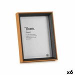 NEW Okvir za fotografije Kristal Črna Rjava Les MDF (17 x 22 x 3 cm) (6 kosov)