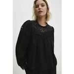 Majica Answear Lab ženska, črna barva - črna. Bluza iz kolekcije Answear Lab izdelana iz tkanine. Model iz izjemno udobne tkanine z visoko vsebnostjo bombaža.