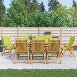 Nastavljivi vrtni stoli z blazinami 8 kosov trdna tikovina - vidaXL - Rjava - 103,72 - 120 x 50 x 3 cm - vidaXL