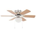 vidaXL Dekorativni stropni ventilator s svetilko 82 cm svetlo rjav
