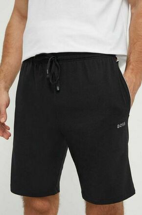 Kratke hlače lounge BOSS črna barva - črna. Kratke hlače iz kolekcije BOSS. Model izdelan iz gladke pletenine. Model iz mehke in na otip prijetne tkanine.