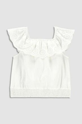 Otroška bombažna majica Coccodrillo bela barva - bela. Otroški mikica iz kolekcije Coccodrillo. Model izdelan iz enobarvne tkanine. Ima okrogli izrez.