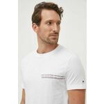 Bombažna kratka majica Tommy Hilfiger bela barva - bela. Kratka majica iz kolekcije Tommy Hilfiger, izdelana iz pletenine s potiskom. Model iz izjemno udobne bombažne tkanine.