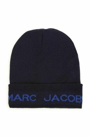 Otroška kapa s primesjo volne Marc Jacobs mornarsko modra barva - mornarsko modra. Otroški kapa iz kolekcije Marc Jacobs. Model izdelan iz vzorčaste pletenine.