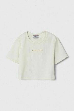 Otroška kratka majica Pinko Up bež barva - bež. Otroške kratka majica iz kolekcije Pinko Up. Model izdelan iz pletenine. Model iz izjemno udobne tkanine z visoko vsebnostjo viskoze.