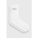 Nogavice HUGO 2-pack ženske, bela barva, 50502080 - bela. Visoke nogavice iz kolekcije HUGO. Model izdelan iz elastičnega materiala. V kompletu sta dva para.