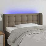 Greatstore LED posteljno vzglavje taupe 83x16x78/88 cm blago