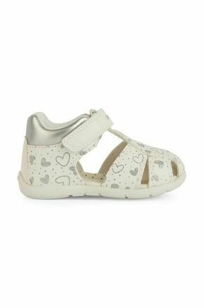 Otroški sandali Geox ELTHAN srebrna barva - srebrna. Otroški sandali iz kolekcije Geox. Model je izdelan iz ekološkega usnja. Model z mehkim