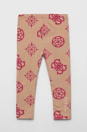 Otroške pajkice Guess roza barva - roza. Otroški pajkice iz kolekcije Guess. Model izdelan iz vzorčaste pletenine. Model iz izjemno udobne tkanine z visoko vsebnostjo bombaža.