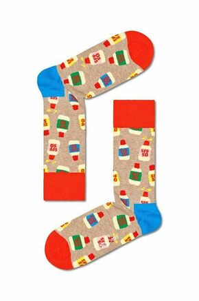 Nogavice Happy Socks Light Brown bež barva - bež. Nogavice iz kolekcije Happy Socks. Model izdelan iz elastičnega materiala.