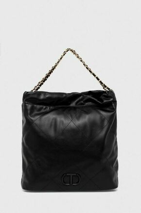 Torbica Twinset črna barva - črna. Velika torbica iz kolekcije Twinset. Model na zapenjanje