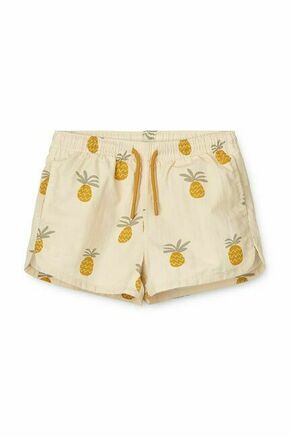 Otroške kratke hlače Liewood rumena barva - rumena. Otroški kratke hlače iz kolekcije Liewood. Model izdelan iz vzorčaste tkanine. Model ima zaščito pred soncem UPF 40+.