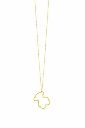 Pozlačena ogrlica Tous PEND AU SILHOUETTE BEAR - zlata. Ogrlica iz kolekcije Tous. Model z okrasnim obeskom izdelan iz verižice.