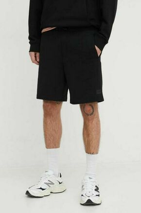 Bombažne kratke hlače HUGO črna barva - črna. Kratke hlače iz kolekcije HUGO. Model izdelan iz rahlo elastičnega materiala
