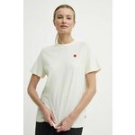 Kratka majica Fjallraven Hemp Blend T-shirt ženska, bež barva, F14600163 - bež. Kratka majica iz kolekcije Fjallraven, izdelana iz tanke, elastične pletenine. Model iz izjemno udobne tkanine z visoko vsebnostjo bombaža.