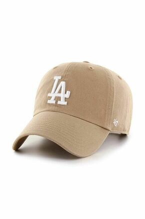 Bombažna bejzbolska kapa 47brand MLB Los Angeles Dodgers bež barva - bež. Kapa s šiltom vrste baseball iz kolekcije 47brand. Model izdelan iz tkanine z nalepko.