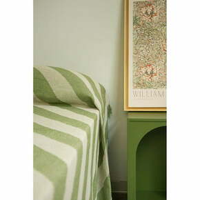 Zeleno/bež pregrinjalo za zakonsko posteljo 240x240 cm Green Lines – Really Nice Things