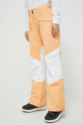Hlače Roxy Woodrose x Chloe Kim oranžna barva - oranžna. Hlače iz kolekcije Roxy. Model izdelan materiala