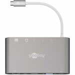 Goobay USB-C / RJ45 + HDMI + VGA + miniDP + 3x USB3.0 + 3,5mm + SD reža, multi-adapter, srebrn