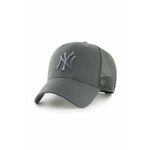 Kapa s šiltom 47brand MLB New York Yankees siva barva - siva. Kapa s šiltom vrste baseball iz kolekcije 47brand. Model izdelan iz materiala z nalepko.