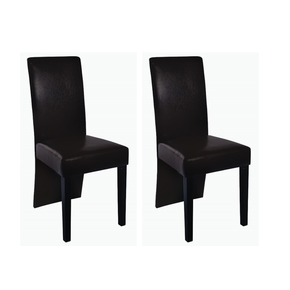 VidaXL Jedilni stoli 2 kosa umetno usnje temno rjave barve