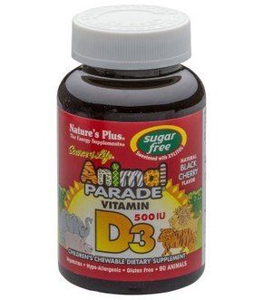 Animal Parade® Vitamin D3 (500 IU) - brez sladkorja - 90 tab. liz.