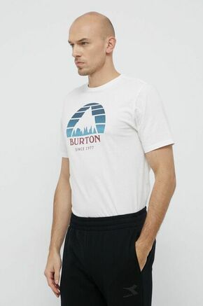 Bombažen t-shirt Burton bela barva - bela. T-shirt iz kolekcije Burton. Model izdelan iz pletenine s potiskom.
