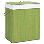 vidaXL Košara za perilo iz bambusa zelena 100 L