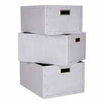 Svetlo sive kartonaste škatle za shranjevanje v kompletu 3 ks Ture – Bigso Box of Sweden