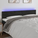 Vidaxl LED posteljno vzglavje črno 180x5x78/88 cm žamet