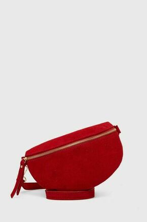 Semiš torbica za okoli pasu Answear Lab rdeča barva - rdeča. Majhna pasna torbica iz kolekcije Answear Lab. Model na zapenjanje