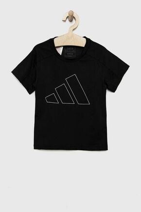 Otroška kratka majica adidas G TR-ES BL črna barva - črna. Otroška lahkotna kratka majica iz kolekcije adidas. Model izdelan iz tanke