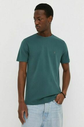 Bombažna kratka majica AllSaints zelena barva - zelena. Kratka majica iz kolekcije AllSaints. Model izdelan iz tanke