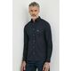 Bombažna srajca Gant moška, črna barva - črna. Srajca iz kolekcije Gant, izdelana iz enobarvne tkanine. Model iz izjemno udobne bombažne tkanine.