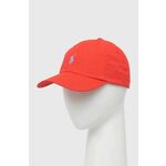 Bombažna bejzbolska kapa Polo Ralph Lauren rdeča barva - rdeča. Kapa s šiltom vrste baseball iz kolekcije Polo Ralph Lauren. Model izdelan iz enobarvne tkanine.