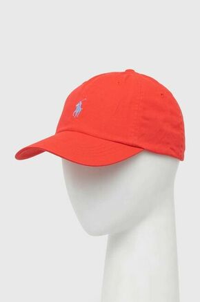 Bombažna bejzbolska kapa Polo Ralph Lauren rdeča barva - rdeča. Kapa s šiltom vrste baseball iz kolekcije Polo Ralph Lauren. Model izdelan iz enobarvne tkanine.