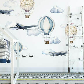 Stenske nalepke - letala in baloni v akvarelnem slogu