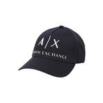 Armani Exchange kapa - mornarsko modra. Baseball kapa iz kolekcije Armani Exchange. Model izdelan iz tkanine z uporabo.